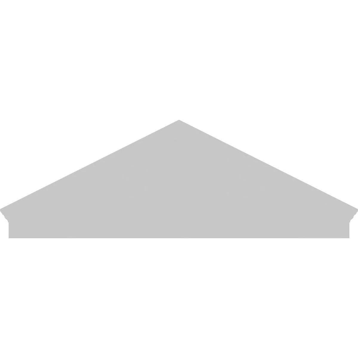 Ekena Millwork 52"W x 19-7/8"H x 2-3/4"P (Pitch 6/12) Peaked Cap Sunburst Architectural Grade PVC Combination Pediment