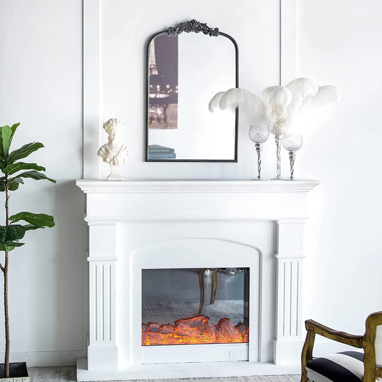 A&B Home Arched Mirror - 24" x 36" Gold Mirror for Wall Decor