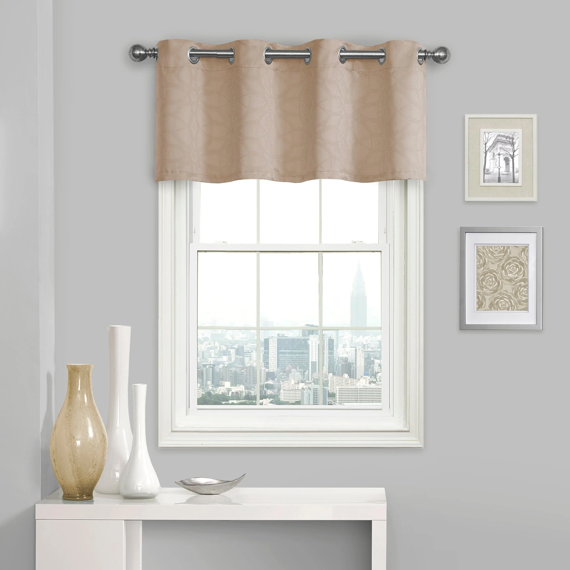Eclipse Kingston Pinsonic Blackout Therma Weave Valance, Smoke Gray, 52 X 18 In