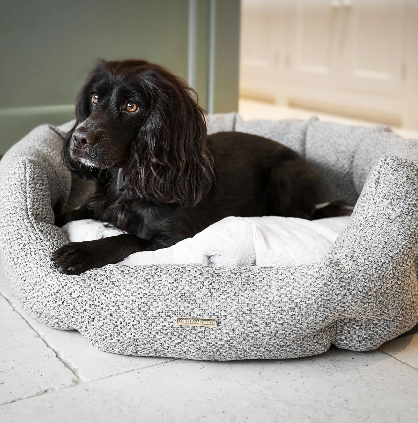 Oval Bed in Pebble