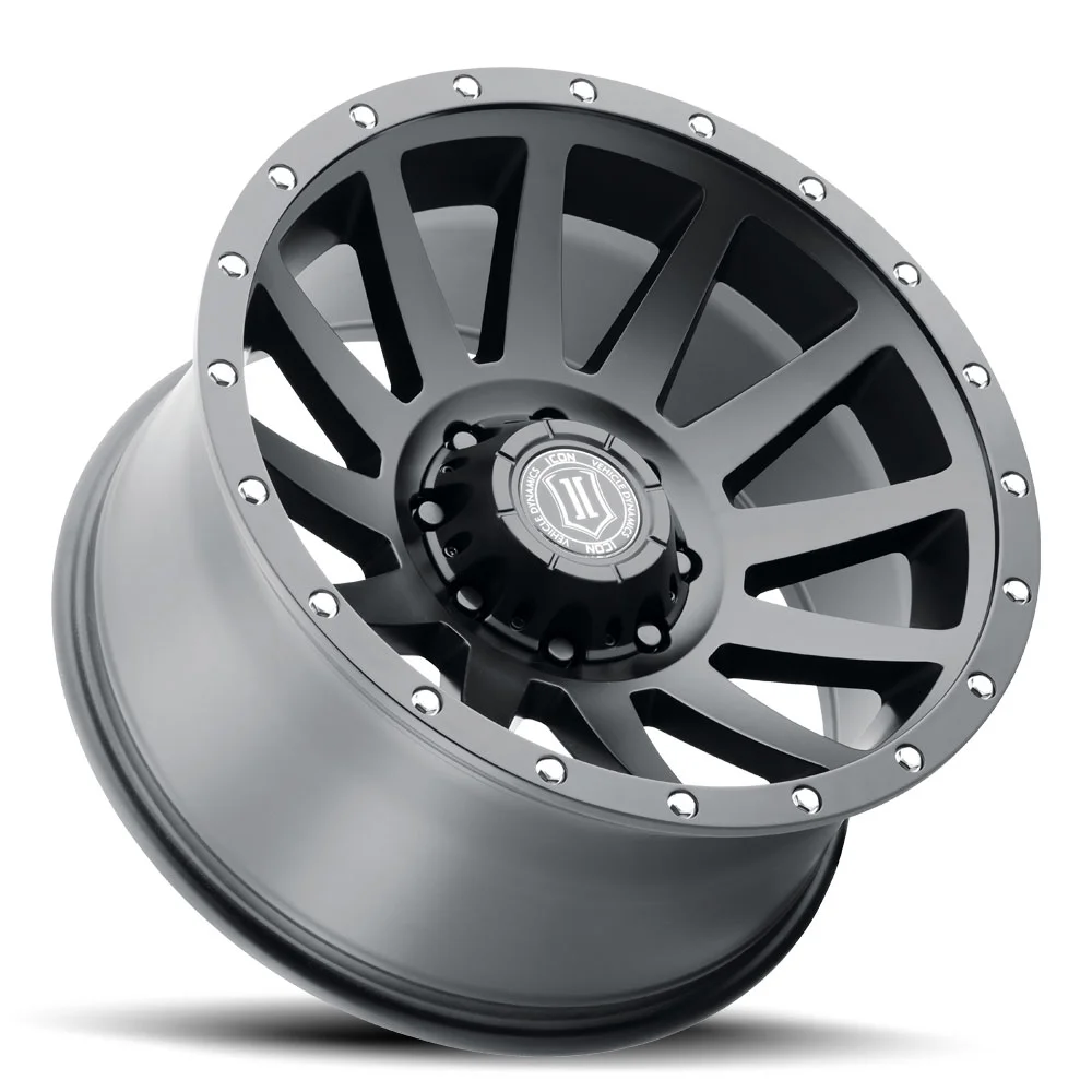 ICON ALLOYS COMPRESSION SAT BLK - 20 X 10 / 8 X 180 / -19 MM / 4.75" BS Fits select: 2011-2023 CHEVROLET SILVERADO, 2011-2023 GMC SIERRA