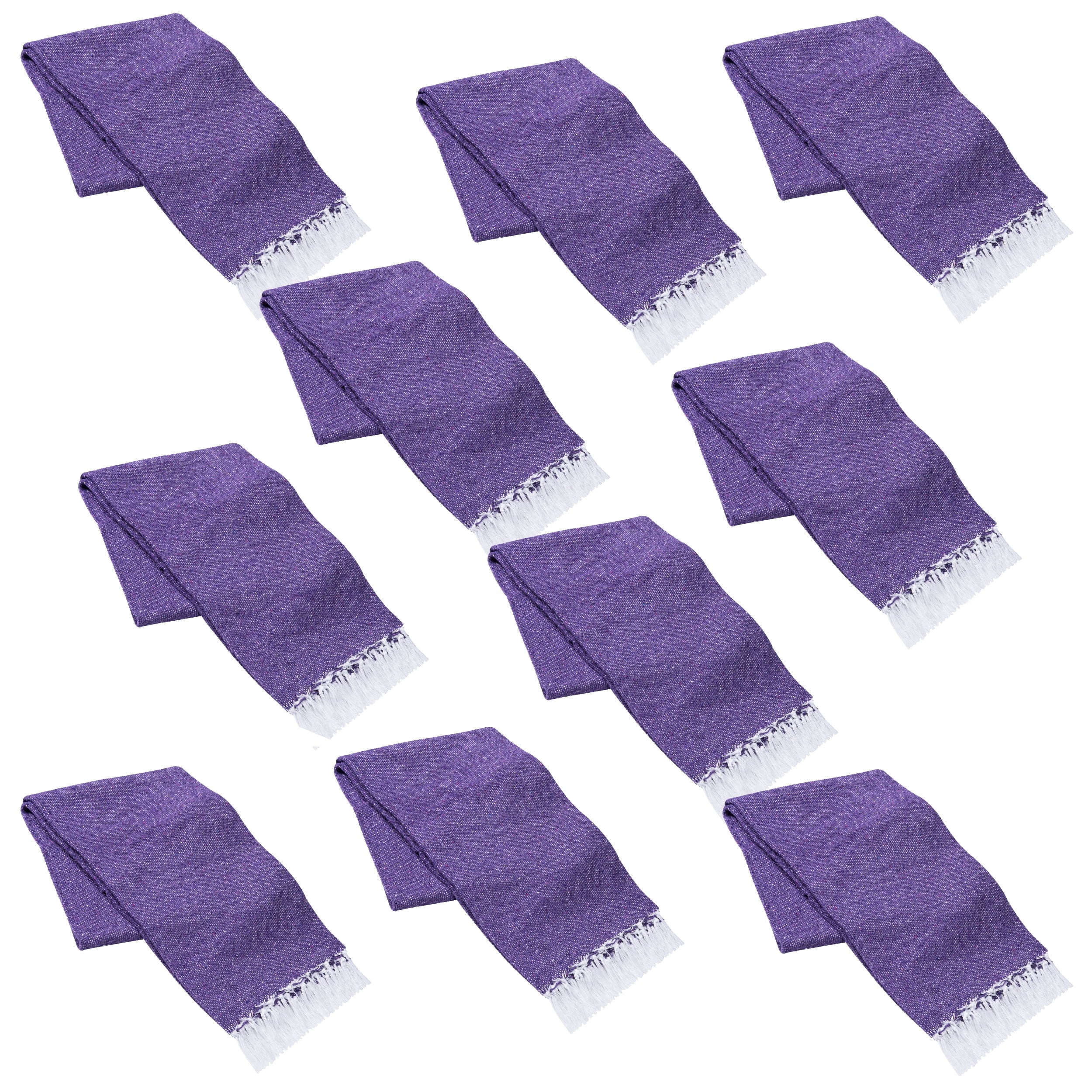 Vera Cruz 10 Pack Yoga Mexican Blankets, 75″ x 53″ Outdoor Blankets, Purple