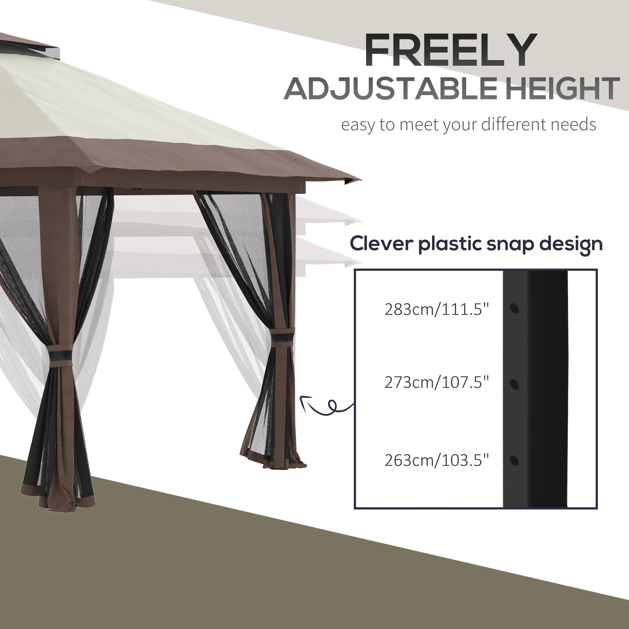 Outsunny 13ft x 13ft Beige Pop Up Outdoor Canopy, UV Resistant