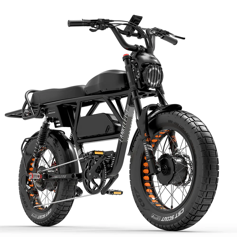 Lankeleisi X-Black Knight 1000W*2 Dual Motor 20″ Fat Bike Fully E-Mountainbike 45Ah