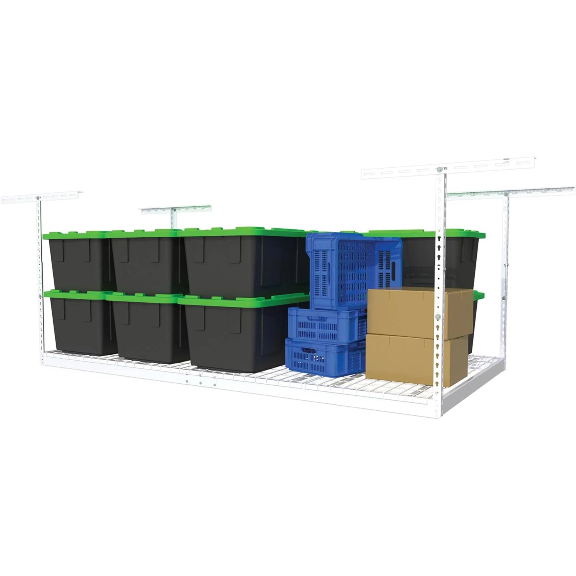 MonsterRax 4' x 8' Overhead Garage Storage Rack Holds 500 Pounds, White