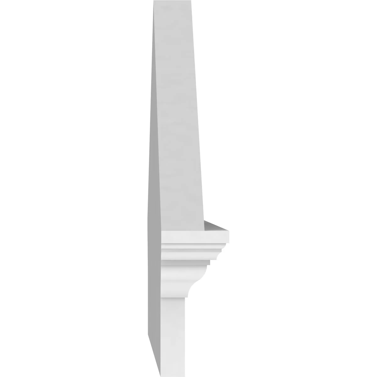 Ekena Millwork 52"W x 19-7/8"H x 2-3/4"P (Pitch 6/12) Peaked Cap Sunburst Architectural Grade PVC Combination Pediment