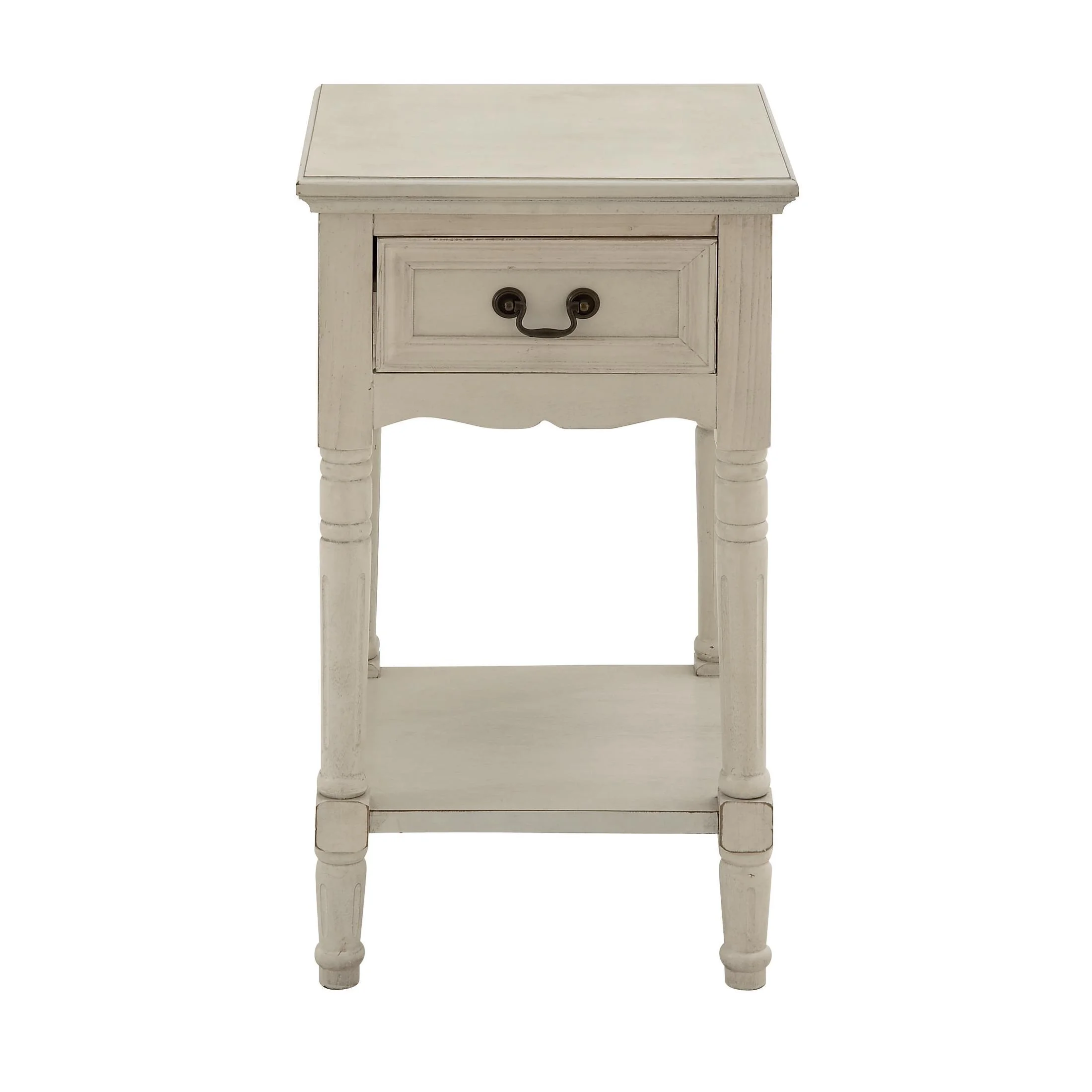 DecMode 17" x 25" Cream Wood 3 Drawer Cabinet, 1-Piece