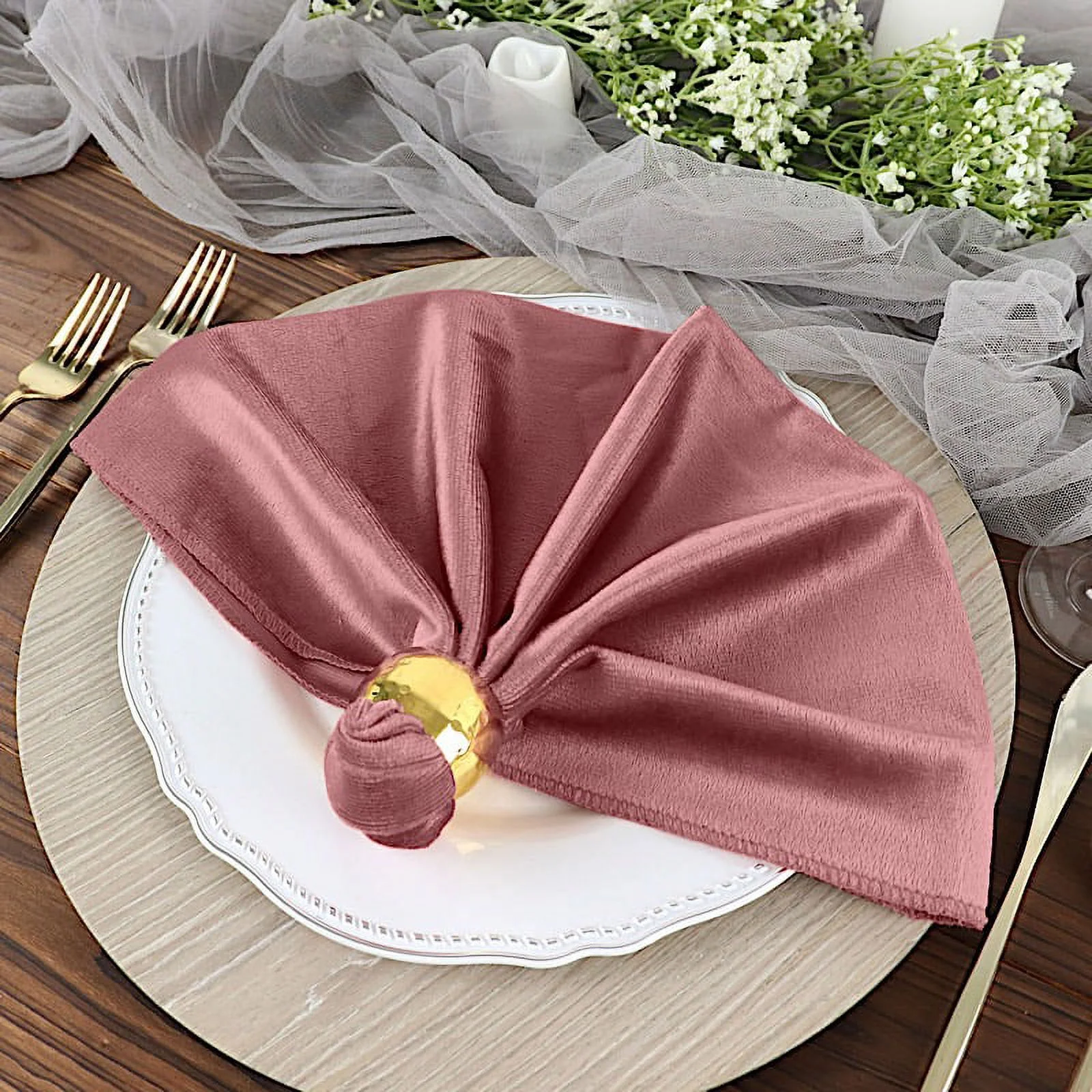 BalsaCircle 100 Pieces 20" x 20" Navy Blue Premium Velvet Napkins Linens