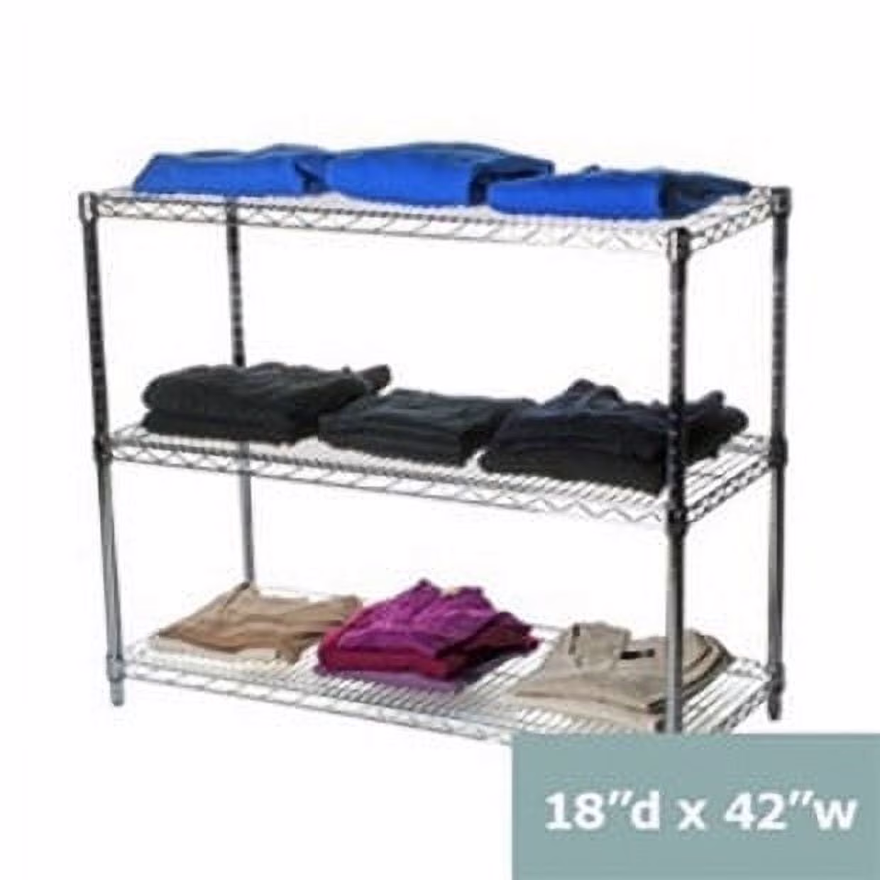 Shelving Inc. 18" d x 18" w Chrome Wire Shelving with 3 Shelves