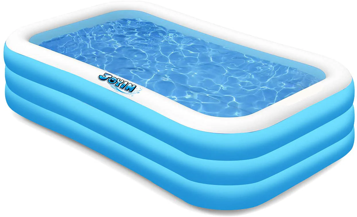 Joyin 120" Inflatable Family Swimming Pool 120" X 72" X 22" Full-Sized Inflatable Lounge Pool for Baby, Kiddie, Kids, Adult, Infant for Ages 3+. Seasonal merriment Water Party /Family Activity