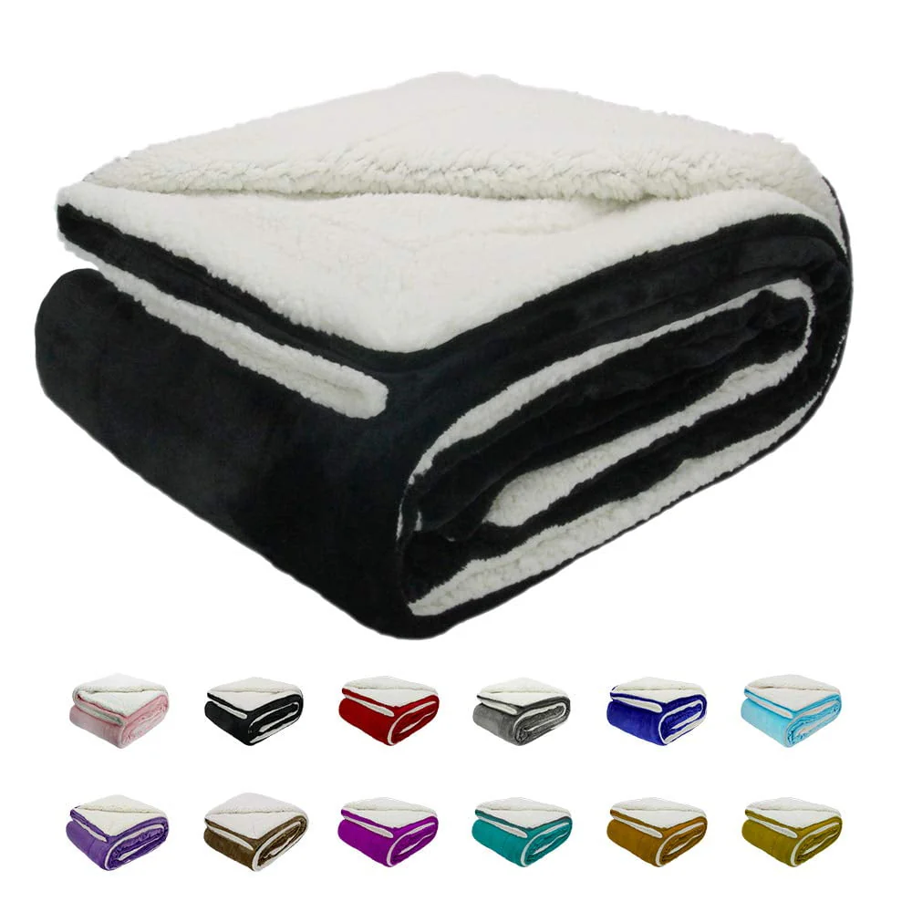 Howarmer Black, White, Multi-color Microfiber, Flannel, Fleece Throws 60″ x 50″