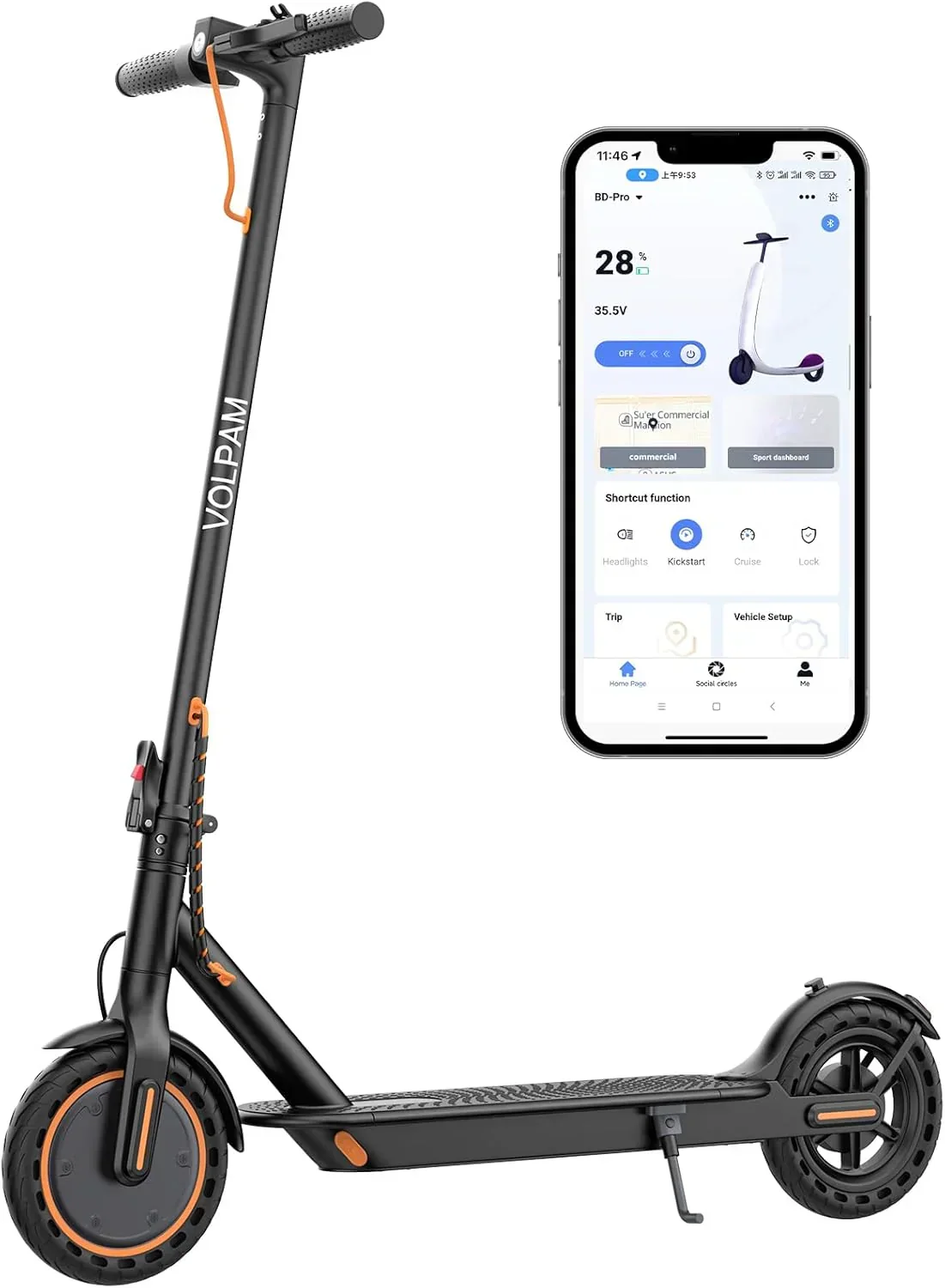 Electric Scooter 350W/500W Motor, 8.5/10 Solid Tires, 19/22 Mph, 28/21/12 Miles Range