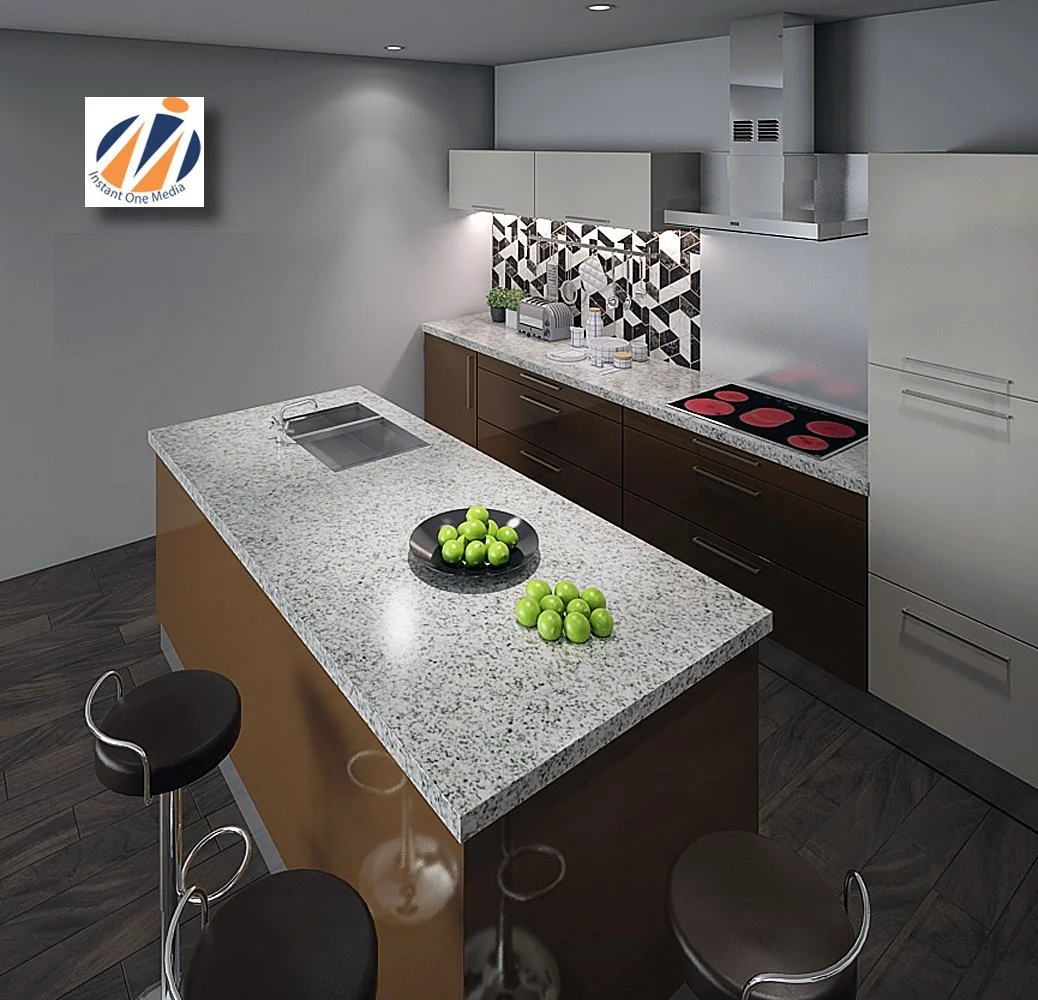 Instant Granite Countertop Vinyl Laminate Sheet - Peel & Stick - Durable Self-Adhesive Paper Roll Resists Heat, Stains, Water - Kitchen & Bath - 36 x 144 (3' x 12') - Marble Design - Luna Pearl