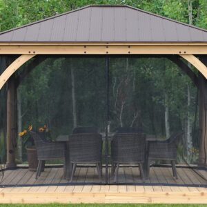 Yardistry 12' x 14' Meridian Hardtop Gazebo Mosquito Mesh Kit, Beige