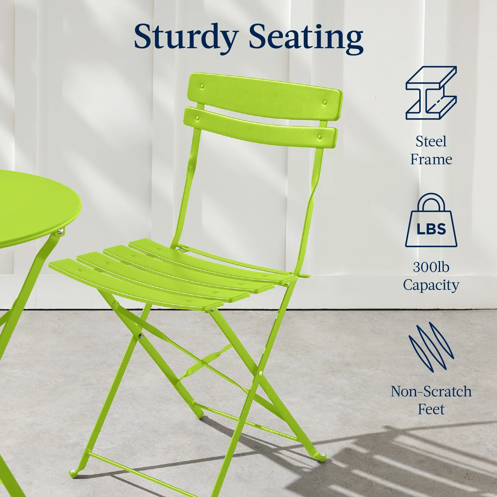 Best Choice Products 3-Piece Small Bistro Set, Folding Patio Furniture Set of 2 Chairs and Table - Black