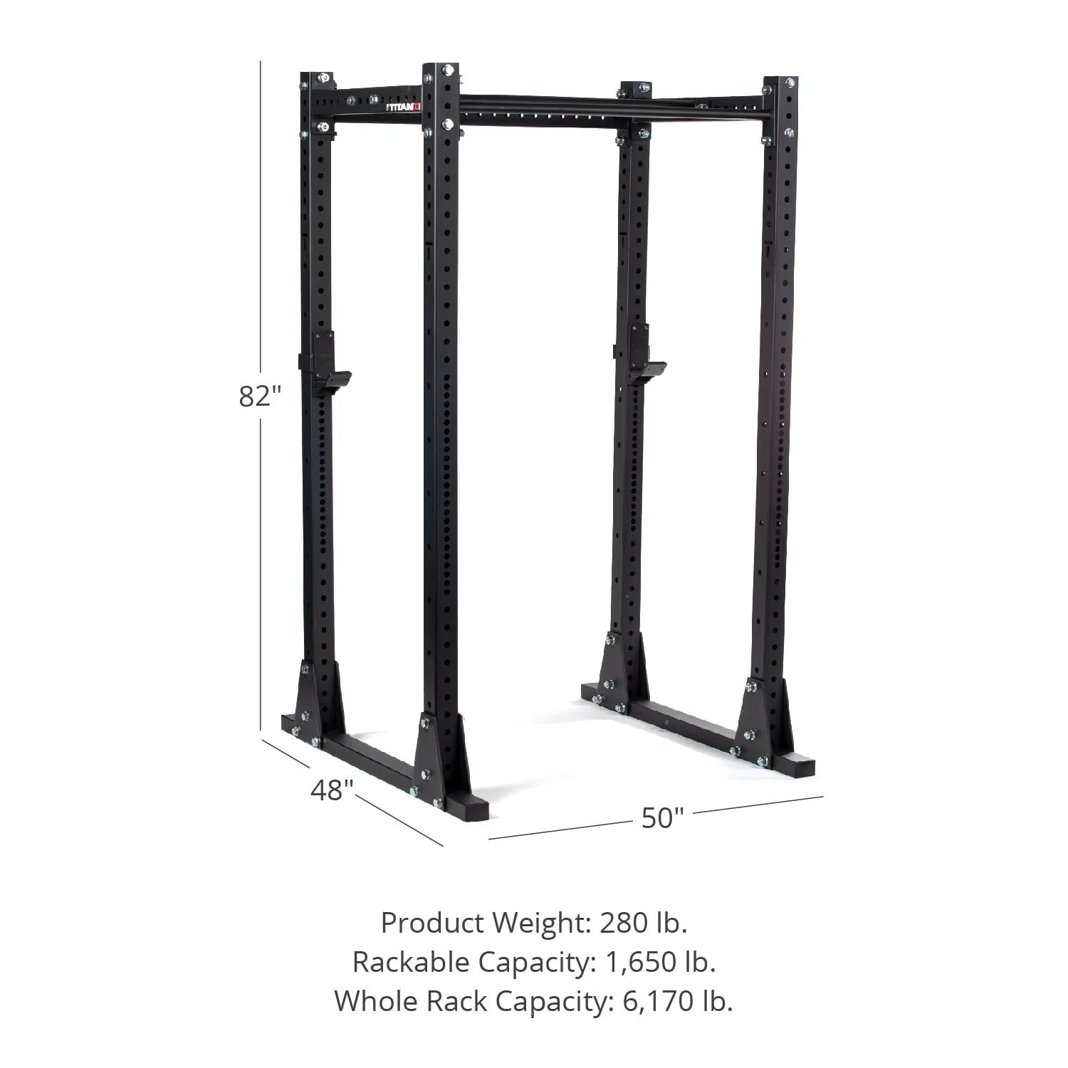 Titan Fitness X-3 Series Flat Foot Power Rack 82-in. H 30-in. D