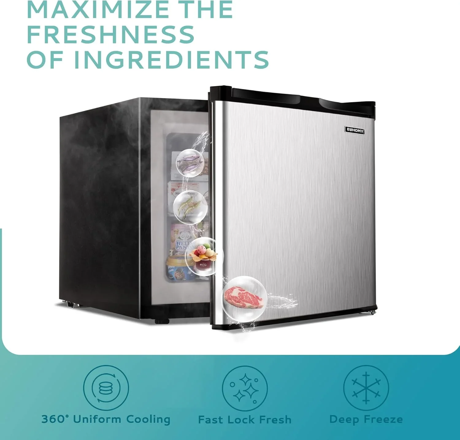 Upright freezer, 3.0Cubic Feet, Single Door Compact Mini Freezer with Reversible Door Small freezer for Home/Dorms/Apartment/Office