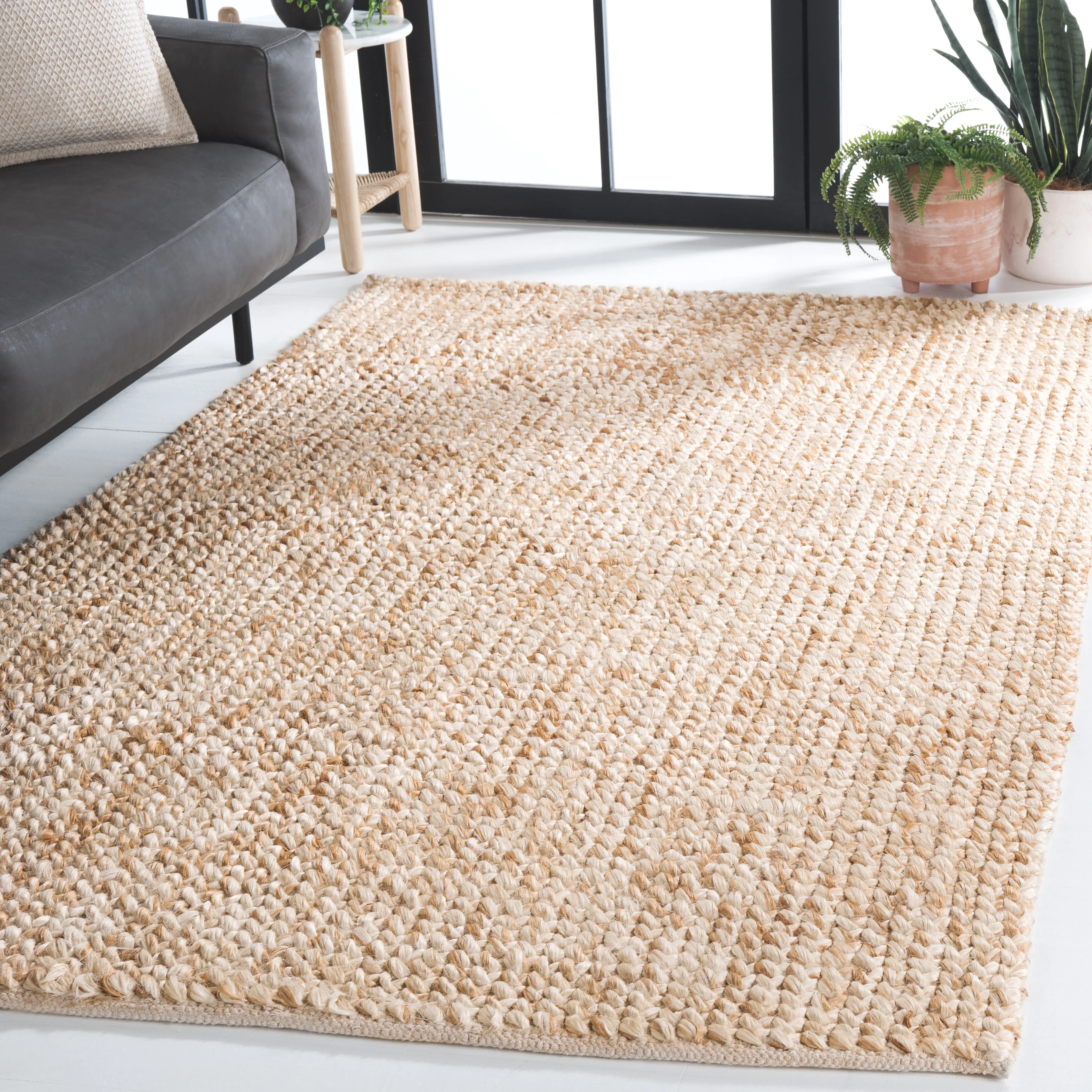 SAFAVIEH Natural Fiber Alayna Solid Area Rug, Natural/Bleach, 8′ x 10′