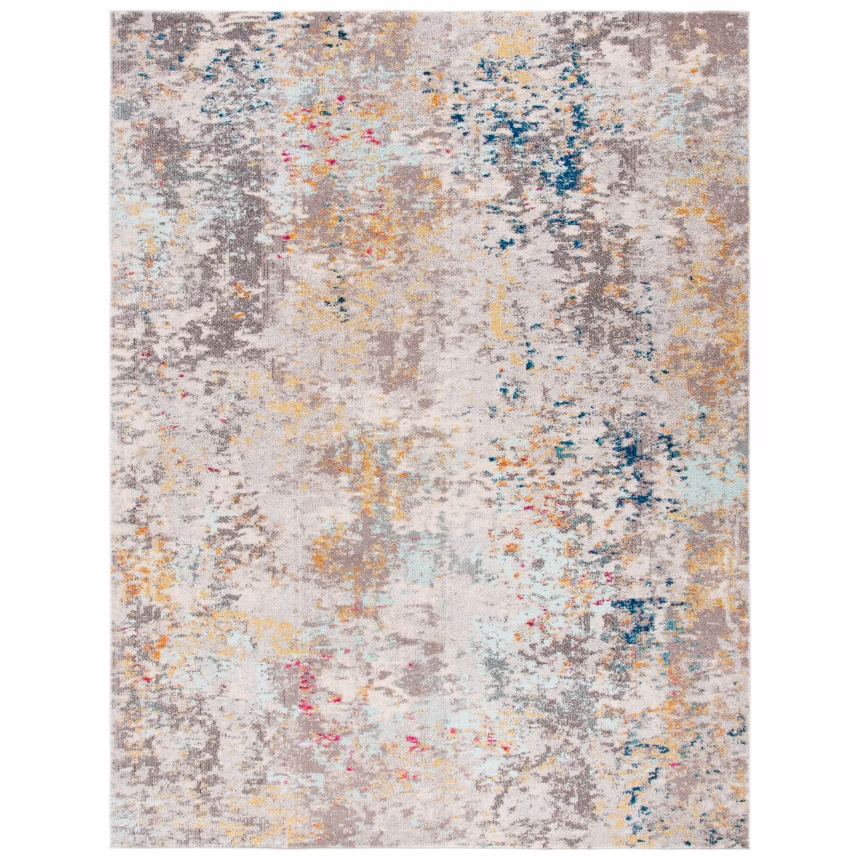 SAFAVIEH Madison Nita Abstract Runner Rug, Grey/Gold, 2’2″ x 20′