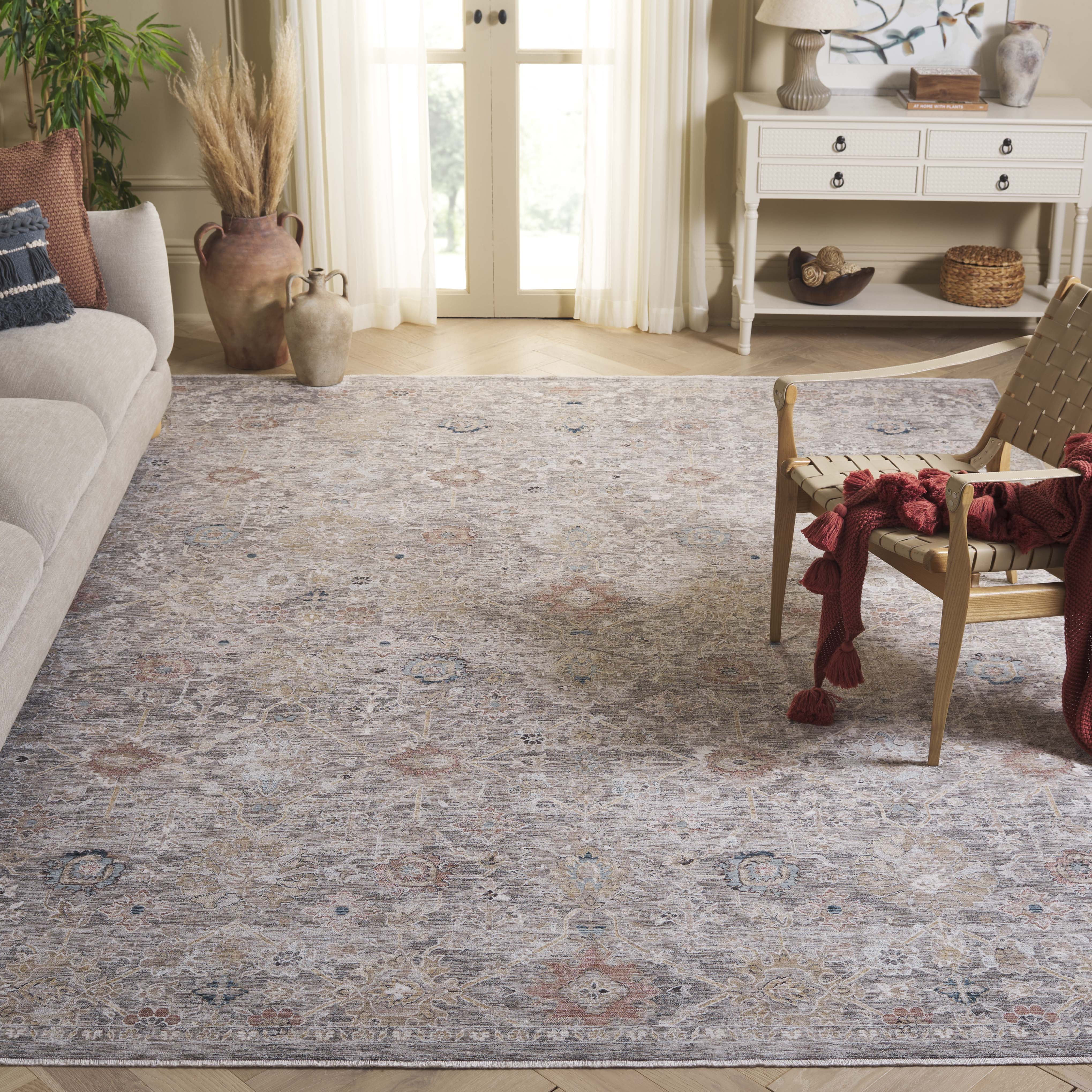 SAFAVIEH Autumn Freeman Floral Area Rug, Beige/Ivory Blue, 8' x 10'