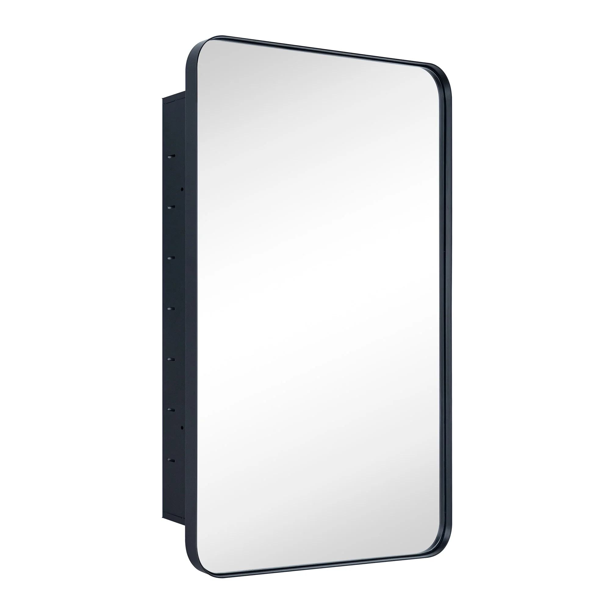 TEHOME WH Recessed Framed Medicine Cabinet with Mirror and Adjustable Shelves 16" x 24" - Chrome